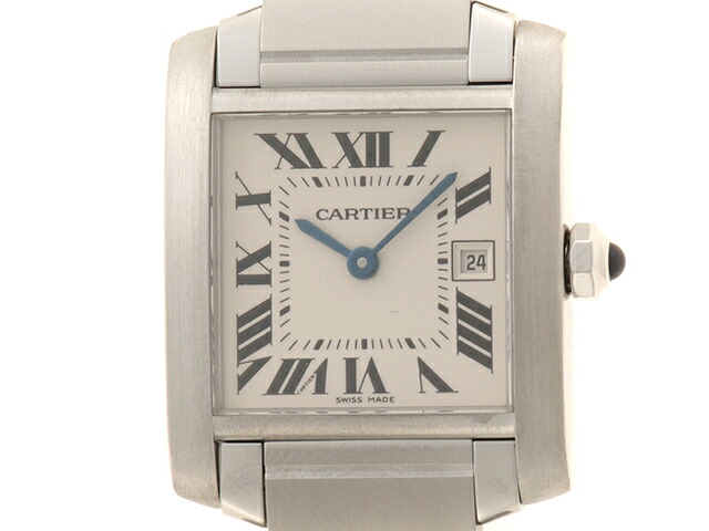 CARTIER カルティエ タンクフランセーズMM W51011Q3 ウォッチ ステンレス鋼スチール写真 しろがね色 石英 レディース【中古】