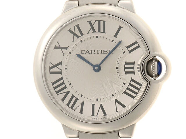 CARTIER カルティエ ご覧なさる バロン青碧36粍 時辰儀 W69011Z4 ウオッチ ステンレス鋼スチール写真 しろがね色 ユニ一発やる【中古】437