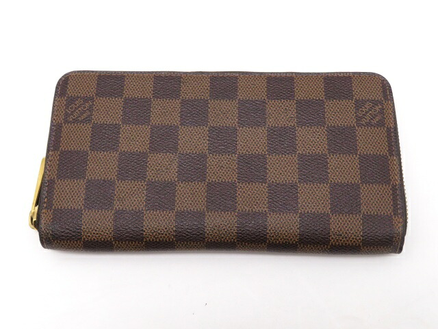 LOUIS VUITTON ルイ・ヴィトン 御徒面子 ジッピー・ウォレット ダミエ ｻｲﾌ･小物 N60015 長紙入れ ダミエキャンバス ダミエ・エベヌ ユニ一発やる【中古】431