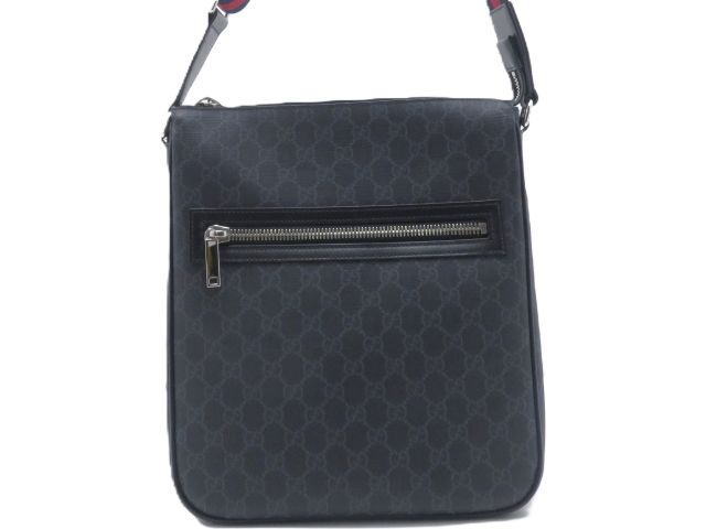 GUCCI グッチ 御徒面子 GGスプリーム ショルダーバッグ 黒いこと PVC/なめし革 ﾊﾞｯｸﾞ 792081 ショルダーバッグ PVC上塗り帆布/なめし革 黒いこと メンズ【中古】431