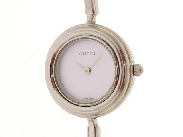 GUCCI グッチ 御覧になる チェンジベゼル 時辰儀 11/12.2L ウオッチ ステンレス鋼スチール写真/可塑性物質 白いこと レディース【中古】437