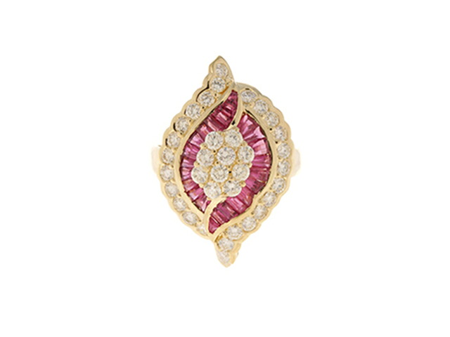 JEWELRY ジュエリー ルビー ダイヤモンド 10.9g 貴金属・宝石 リング・指輪 K18イエローゴールド 13号 レディース【中古】【473】|質屋 大黒屋