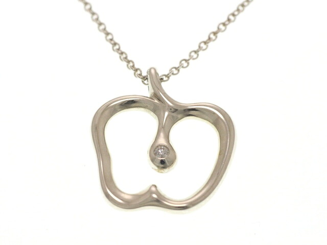 TIFFANY&Co. ティファニー ジュエリー アップル ペンダント 貴金属･宝石 1P ダイヤモンド ネックレス シルバー 925 レディース 3.2g【中古】【473】｜質屋　大黒屋 24,093円