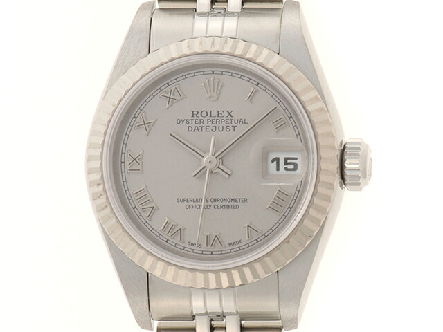 ROLEX ロレックス デイトジャスト 79174 ウォッチ 白いことゴールド/ステンレス鋼 しろがね色永遠の都文字記号盤 レディース【中古】473