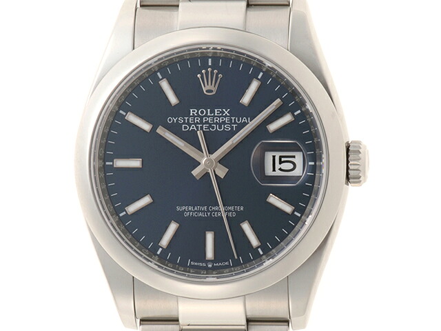 ROLEX ロレックス ウォッチ デイトジャスト 36 OY 時計 126200 腕時計 ステンレススチール ブルー ランダム番　2023年刻印 自動巻き ブルー文字盤 メンズ【中古】432｜質屋　大黒屋