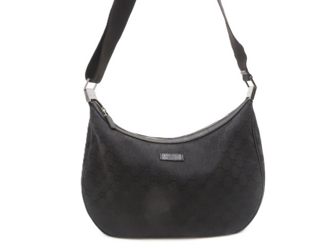 GUCCI グッチ 御徒面子 GG 一肩先 黒いこと 帆布/なめし革 ﾊﾞｯｸﾞ 122790 ショルダーバッグ GG帆布/なめし革 黒いこと レディース【中古】431