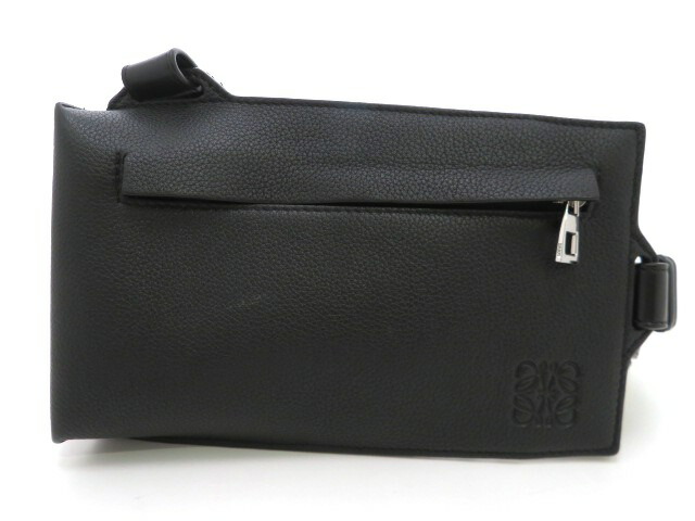 LOEWE ロエベ クロスボディバッグ バーティカル T衣嚢 C660P02X01 ショルダーバッグ なめし革 黒いこと メンズ【中古】【473】