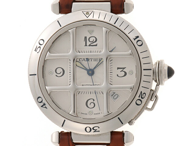 CARTIER カルティエ 御覧になる パシャ グリット・プロンジャー 時辰儀 W31040H3 ウオッチ ステンレス鋼 しろがね色 ユニ一発やる【中古】460