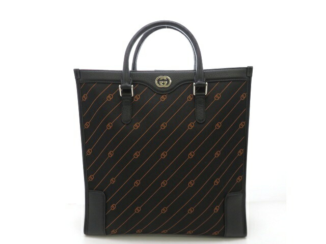 GUCCI グッチ 2WAY御徒面子 インターロッキングG 752586 ショルダーバッグ 帆布/子ウシ 黒いこと メンズ【中古】【473】