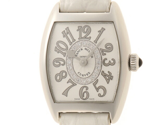 FRANCK MULLER 真っ正直レギオモンタヌス トノーカーベックス インターミディエ 2251BQZRELCD1R ウオッチ ステンレス鋼/クロコレザー シルバーギョーシェダイヤ文字記号盤 石英 レディース【中古】473