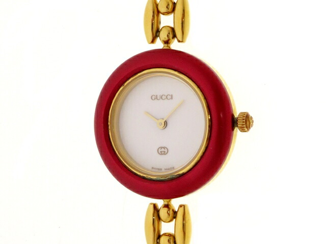 GUCCI グッチ 御覧になる チェンジベゼル /チェーン店手合い 時辰儀 11/12 ウオッチ 可塑性物質/ステンレス鋼 白いこと 石英【中古】437