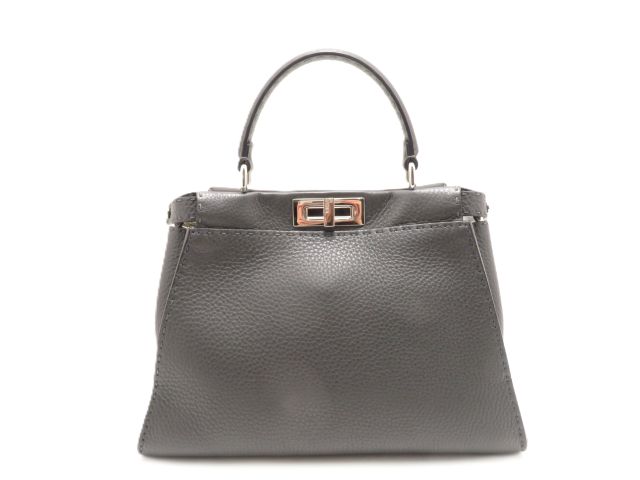 FENDI フェンディ 御徒面子 セレリア レギュラーピーカブー 薄墨色 なめし革 ﾊﾞｯｸﾞ 8BN290 ハンドバック なめし革 薄墨色 薄墨色 レディース【中古】431