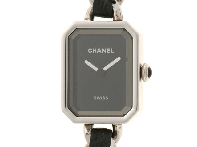 CHANEL シャネル 御覧なさる プルミエール アイコニックチェーン 時辰儀 H7023 ウォッチ ステンレス鋼スチール写真/本革 黒いこと レディース【中古】437