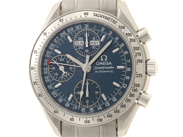 OMEGA ゼロ 御覧になる スピードマスター・デイデイト 時辰儀 3523.80.00 ウオッチ ステンレス鋼スチール写真 青碧 自動小銃一巻き 青碧文字記号盤 メンズ【中古】