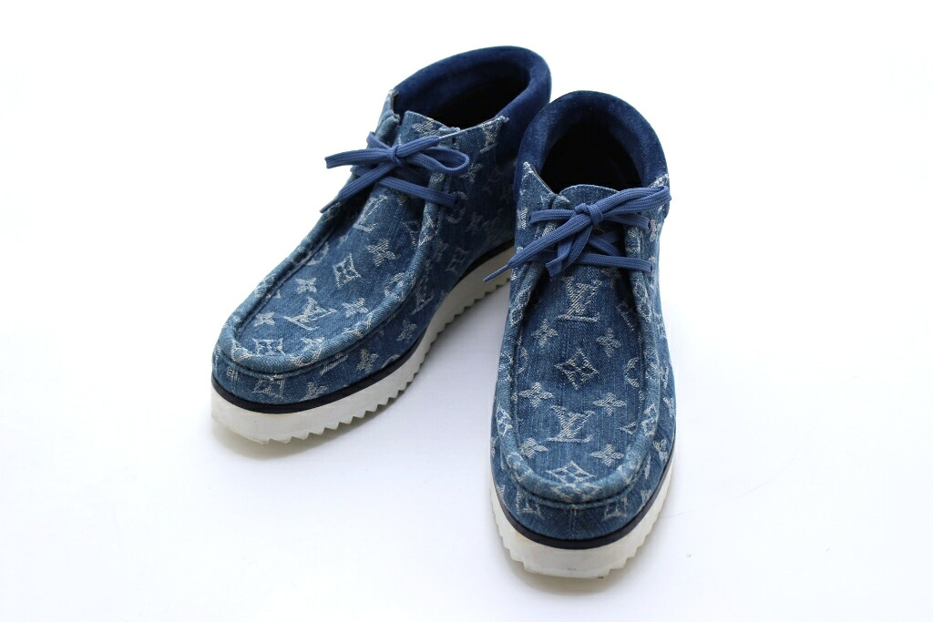 LOUIS VUITTON ルイヴィトン アンクルブーツ メンズ8 青碧/モノグラムジーンズ スニーカー メンズ 2148104031570 【200】【中古】