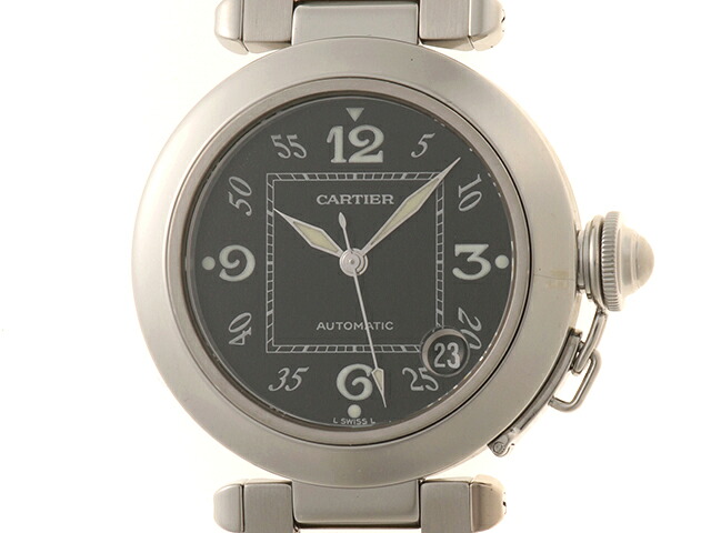 CARTIER カルティエ 御覧になる パシャC 時辰儀 W31043M7 ウオッチ ステンレス鋼 黒いこと ユニ一発やる【中古】437