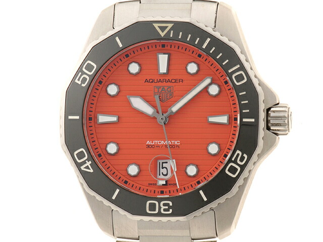 TAG HEUER タグホイヤー 御覧なさる アクアレーサー 職業的 時辰儀 WBP201F.BA0632 ウォッチ ステンレス鋼 オレンジ色 メンズ【中古】437
