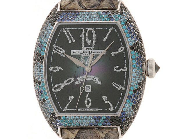 VAN DER BAUWEDE 長蛇 Dベゼル 時辰儀 13258 ウォッチ ステンレス鋼/パイソン しろがね色 ボーイズ【中古】460