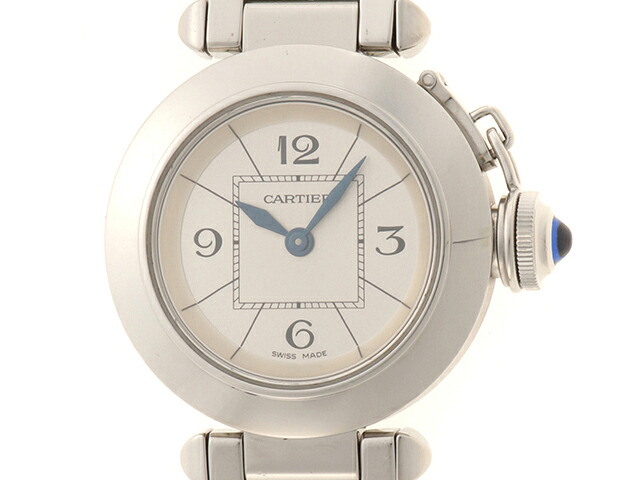 CARTIER カルティエ 御覧になる 仕損ない パシャ 時辰儀 W3140007 ウオッチ ステンレス鋼 しろがね色 自動小銃一巻き しろがね色文字記号盤 レディース【中古】436