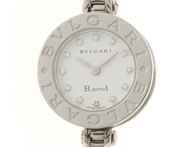 BVLGARI ブル小峡谷 御覧なさる B-zero1 12PD 【205】 時辰儀 BZ22WSS ウォッチ ステンレス鋼スチール写真/金剛石 しろがね色 石英 白いこと文字記号盤 レディース【中古】