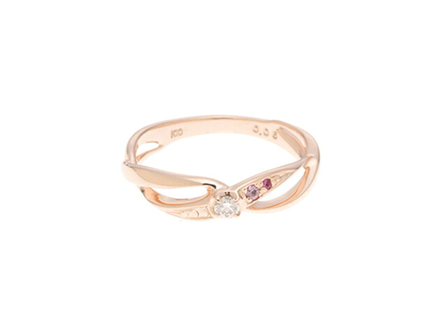 JEWELRY ジュエリー ジュエリー K10PG/イロイシ/D0.05ct/約2.0g/約10号【205】 貴金属･宝石 リング・指輪 K10ピンクゴールド K10PG/ダイヤモンド 10号 ピンクゴールド レディース【中古】｜質屋　大黒屋
