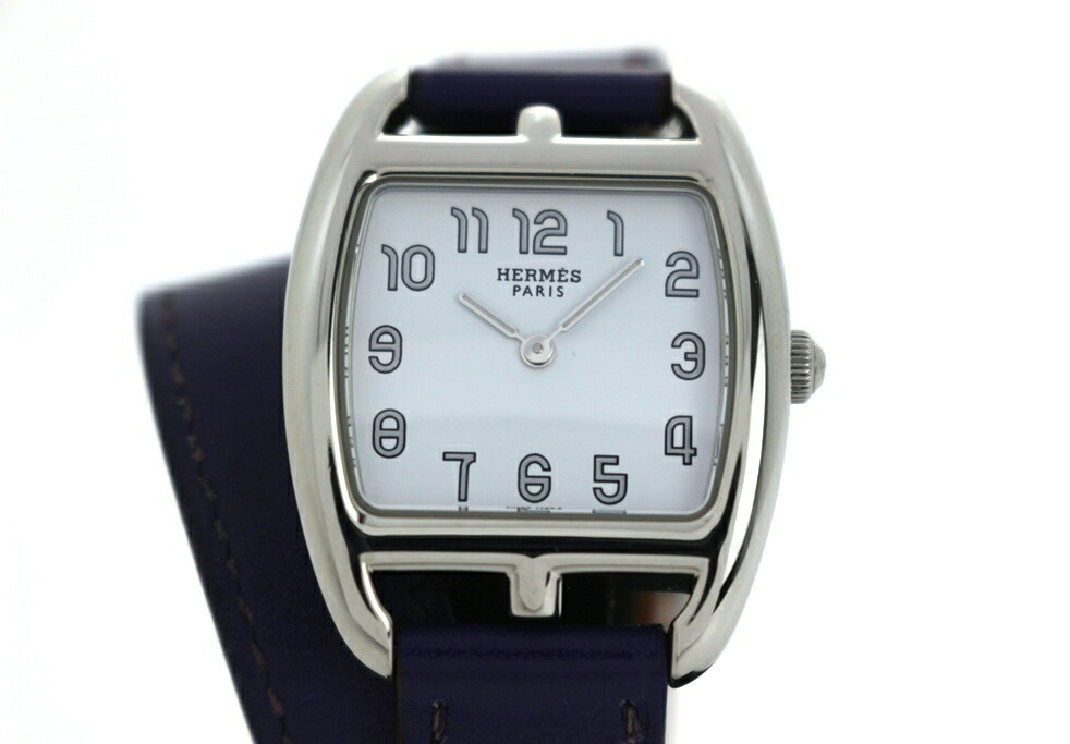 HERMES エルメス ケープコッド トノー Wトゥール CT1.210 白いこと ウオッチ ステンレス鋼スチール写真/なめし革 レディース 石英 2148103786266 【200】【中古】