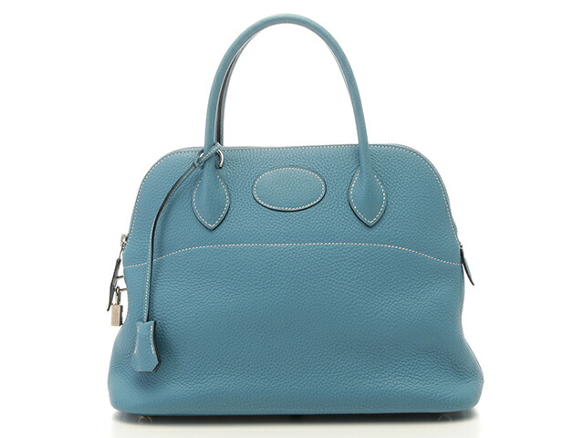 HERMES エルメス 御徒面子 ボリード31 青碧ジーン/SV ハンドバック トリヨンクレマンス 青碧ジーン □I目じるし レディース【中古】【200】