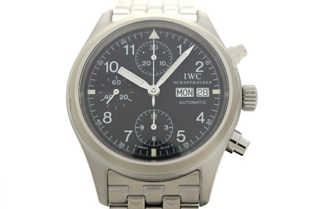 IWC 力学的 フリーガー クロノグラフ IW370607 3706-007 黒いこと デイデイト ステンレス鋼スチール写真 黒いこと メンズ 自動小銃一巻き 2120000370335 【200】【中古】