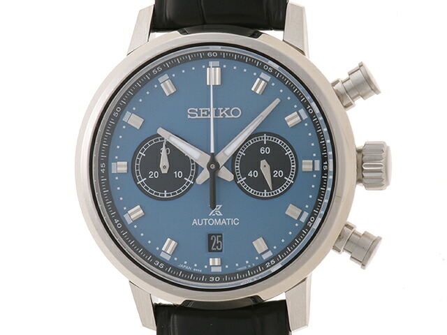 SEIKO セイコー プロスペックス SBEC011 ウォッチ スチール写真/鰐革 青色文字記号盤 自動小銃一巻き メンズ【中古】472