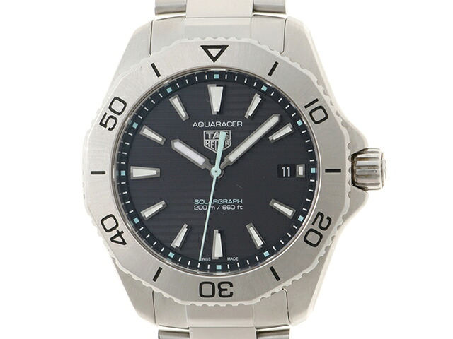 TAG HEUER タグホイヤー アクアレーサー 職業的200 ソーラーグラフ記録 WBP1114.BA0000 黒いこと ステンレス鋼スチール写真 メンズ 石英 2148103880339 【200】【中古】