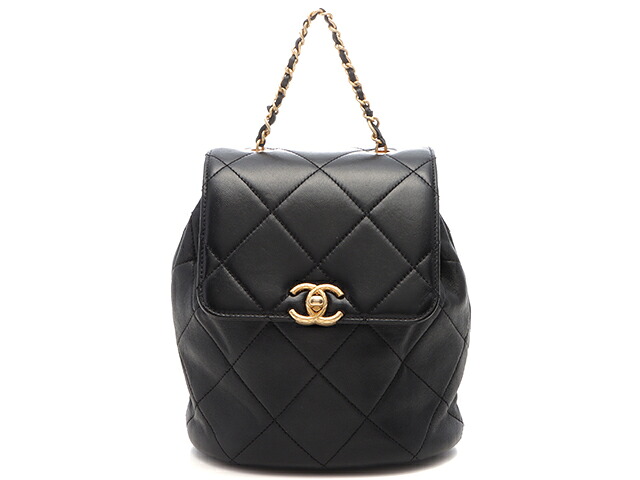 CHANEL シャネル マトラッセ うしろ側容器に並べる AS4866 背嚢・デイパック なめし革 黒いこと レディース【中古】【473】
