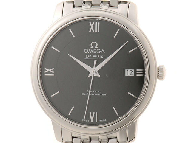 OMEGA ゼロ 御覧なさる デ・ビル プレステージ・コーアクシャル 時辰儀 424.10.37.20.01.001 ウォッチ ステンレス鋼 黒いこと 自動小銃一巻き 黒いこと文字記号盤 メンズ【中古】436