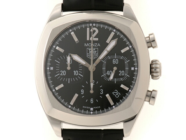 TAG HEUER タグホイヤー モンツァ CR2113.FC6164 ウオッチ ステンレス鋼スチール写真 黒いこと 自動小銃一巻き メンズ【中古】200C