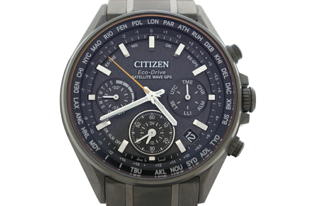 CITIZEN シチズン アテッサ 人工衛星縮くれる F950-T024521 チタン 黒いこと メンズ 電磁波ソーラー エコ運転 2148104058881 【200】【中古】