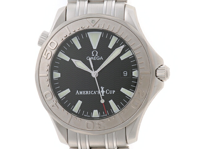 OMEGA オメガ ウォッチ シーマスター300 アメリカズカップ限定モデル 時計 2533.50.00 腕時計 ホワイトゴールド/ステンレス ブラック メンズ【中古】【436】|質屋 大黒屋