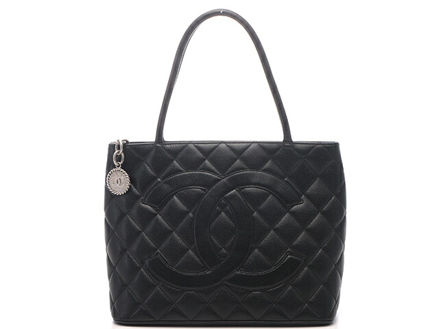 CHANEL シャネル バッグ 復刻トート ブラック/SV キャビア ﾊﾞｯｸﾞ A1804 トートバッグ キャビアスキン ブラック レディース【中古】433｜質屋　大黒屋