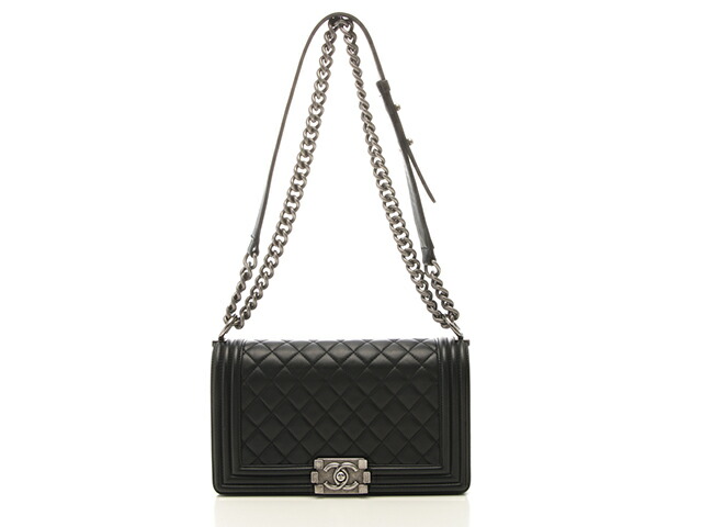 CHANEL シャネル 御徒面子 男の子シャネル25 マトラッセ チェーン店肩先 黒いこと/SV ラムス ﾊﾞｯｸﾞ ショルダーバッグ 子ヒツジ人はだ 黒いこと/SV 黒いこと レディース【中古】431