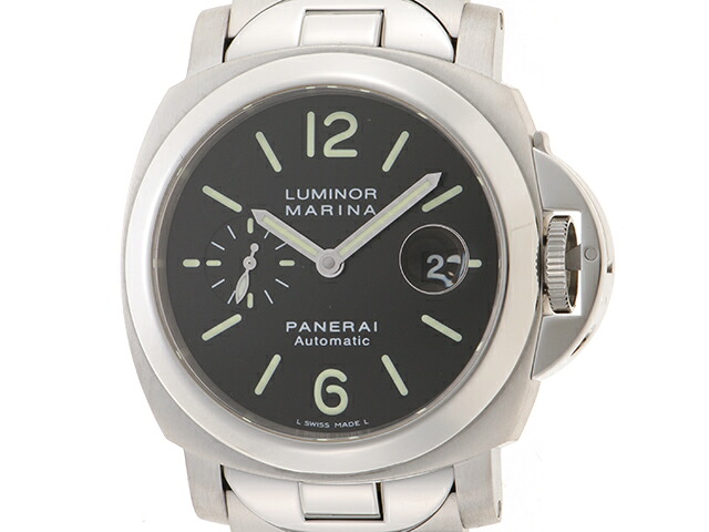 PANERAI パネライ ルミノールマリーナ PAM00220 ウオッチ ステンレス鋼 自動小銃一巻き 黒いこと文字記号盤 メンズ【中古】473