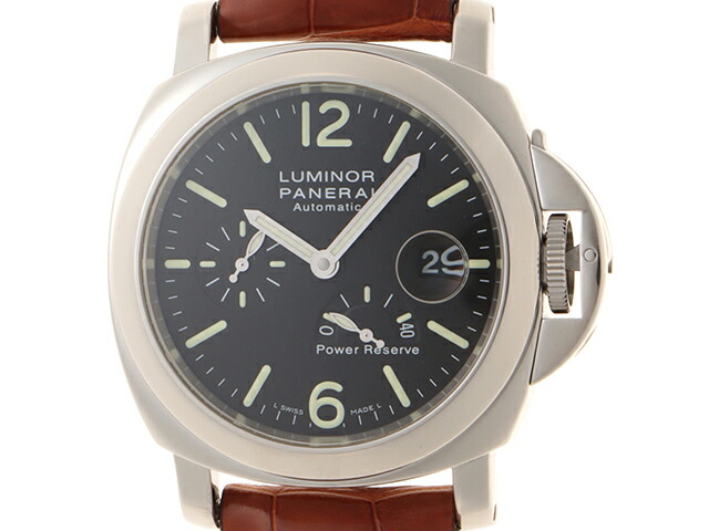 PANERAI パネライ ルミノール 力強さ取っておく PAM00090/OP6635 ウオッチ ステンレス鋼/クロコダイル 自動小銃一巻き 黒いこと文字記号盤 メンズ【中古】473