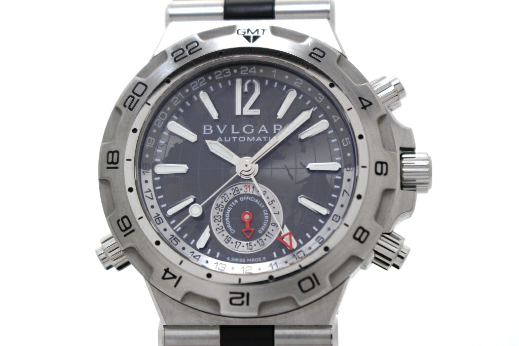 BVLGARI ブル小峡谷 ディアゴノ 職業的 エア湖 GTM DP42S ウオッチ ステンレス鋼スチール写真/天然ゴム 薄墨色 メンズ 2148103944345 【200】【中古】
