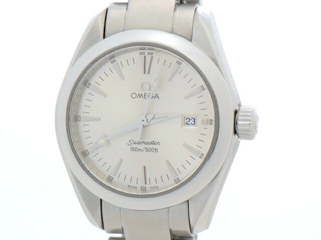 OMEGA ゼロ  シーマスター アクアテラ 2577.30.00 ウオッチ ステンレス鋼 石英 しろがね色文字記号盤 レディース【中古】【473】