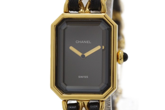 CHANEL シャネル 御覧になる プルミエールM 時辰儀 H0001 ウオッチ GP GP/ステンレス鋼/なめし革 ゴールド/黒いこと レディース【中古】460