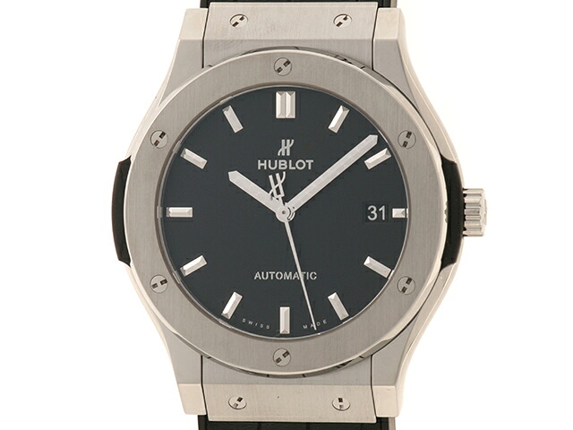 HUBLOT ウブロ 古典派音楽核融合反応 チタニウム 511.NX.1171.LR ウオッチ チタン/革 黒いこと文字記号盤 自動小銃一巻き メンズ 2018年定まり品【中古】472