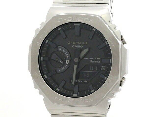 CASIO カシオ G-SHOCK FULL METAL GM-B2100D-1AJF ウォッチ ステンレス鋼 ソーラー電磁波時辰儀 黒いことデジタル文字記号盤 メンズ【中古】