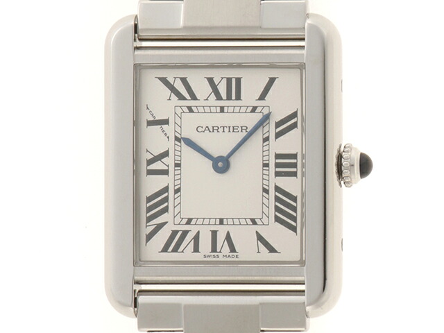 CARTIER カルティエ 貯蔵タンク ソロ SM W5200013 ウオッチ スチール写真 しろがね色文字記号盤 石英 レディース【中古】472