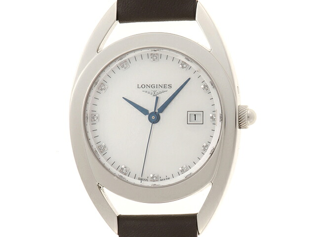 LONGINES ロンジン イクエストリアン L6.137.4.87.2 腕時計 ステンレス/レザー クオーツ ホワイトシェル12Pダイヤ文字盤 レディース【中古】473｜質屋　大黒屋