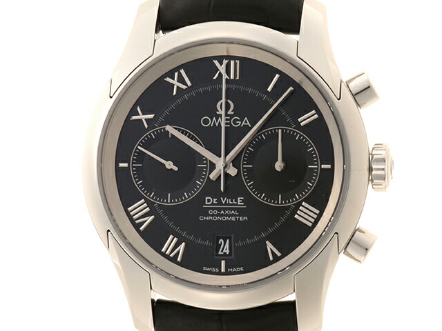 OMEGA ゼロ デ・ビル コーアクシャル クロノグラフ 431.13.42.51.01.001 黒いこと ステンレス鋼スチール写真/なめし革 メンズ 自動小銃一巻き 2148104105127 【200】【中古】