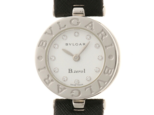 BVLGARI ブル小峡谷 御覧なさる B-zero1 時辰儀 BZ22S ウォッチ ステンレス鋼スチール写真/本革 白いこと レディース【中古】433