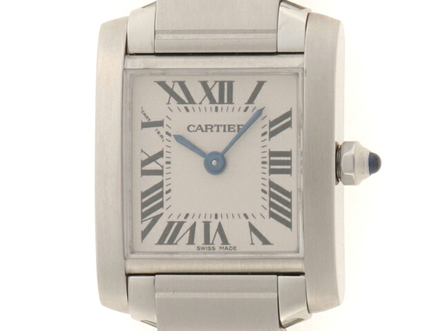 CARTIER カルティエ タンクフランセーズSM W51008Q3 ウォッチ ステンレス鋼スチール写真 白いこと文字記号盤 レディース【中古】472