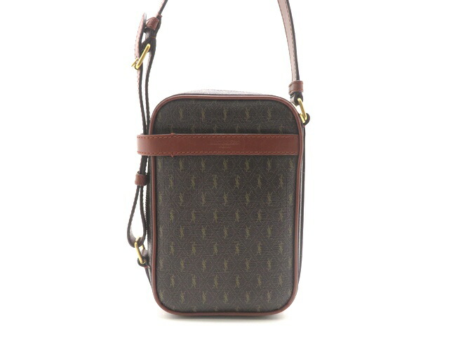 SAINT LAURENT サンローラン 御徒面子 ショルダーバッグ 暗然たる赤銅色 PVC/なめし革 ﾊﾞｯｸﾞ 685534 ショルダーバッグ PVC/なめし革 暗然たる赤銅色 暗然たる赤銅色 ユニ一発やる【中古】431